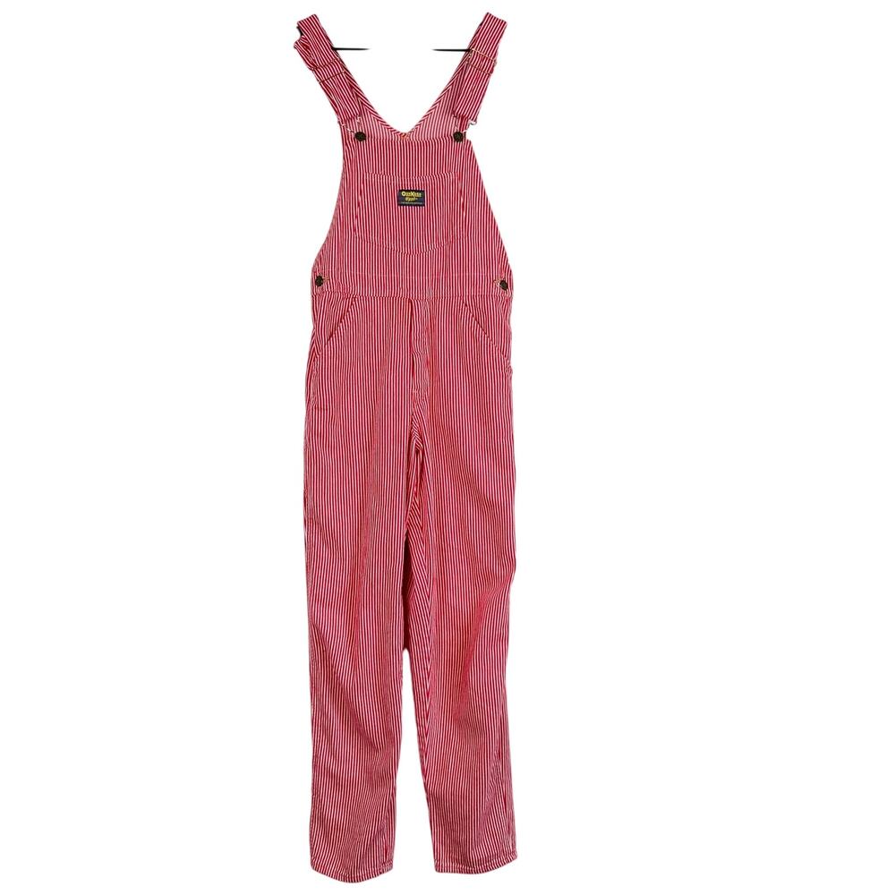 Vintage OshKosh B'Gosh Red Stripe Overalls 100% Cotton Big Kids 12